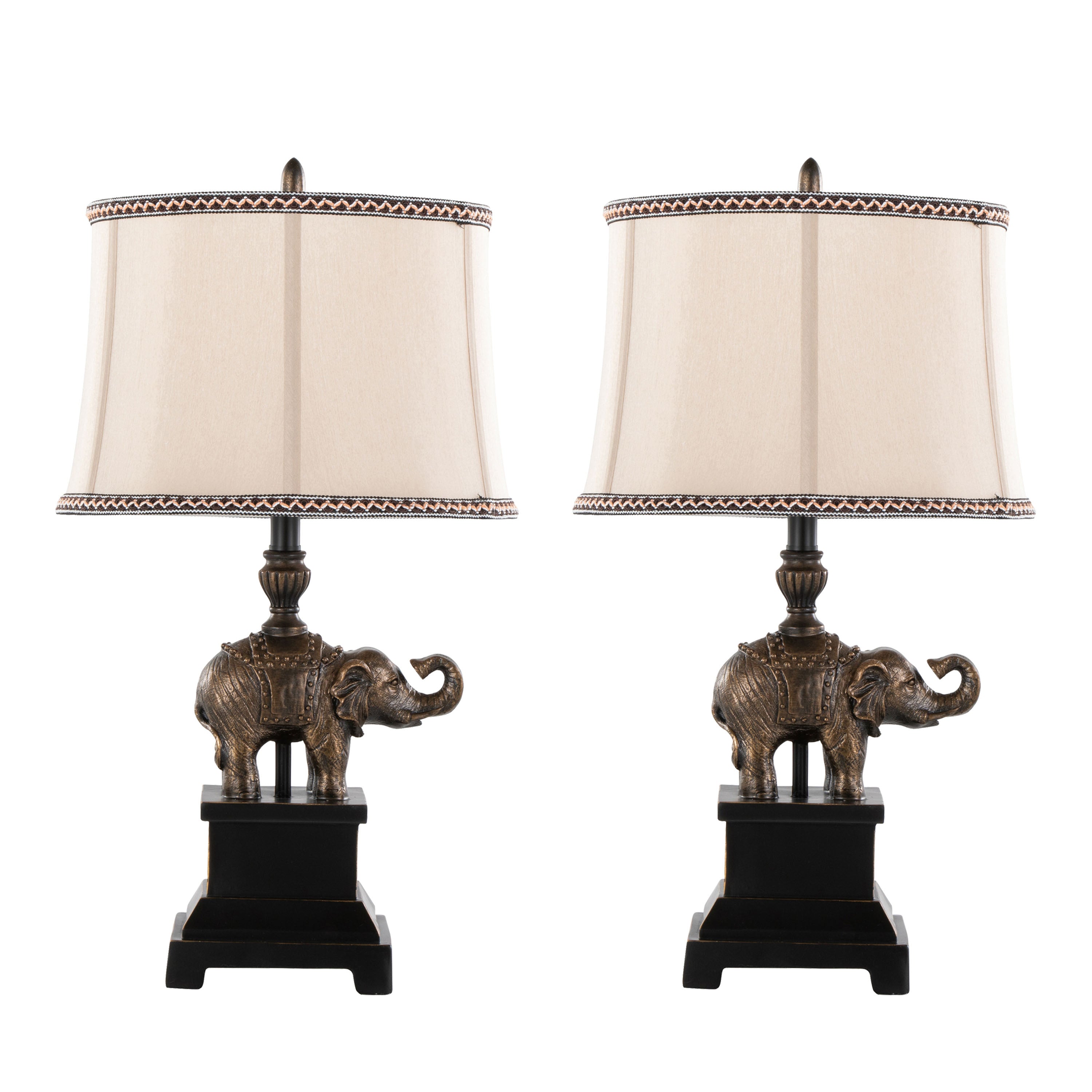 Table Lamp, Polyresin Base, Linen Shade, Natural Finish
