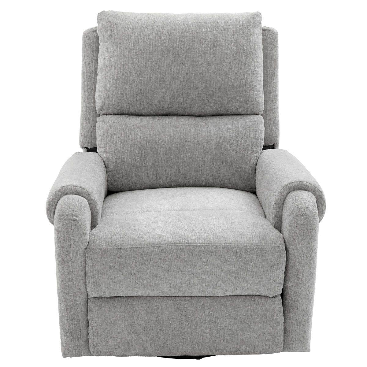 Gray Chenille Swivel Rocker Recliner, Massage