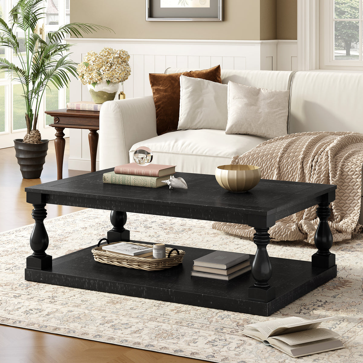 Black Coffee Table, 43.5 in