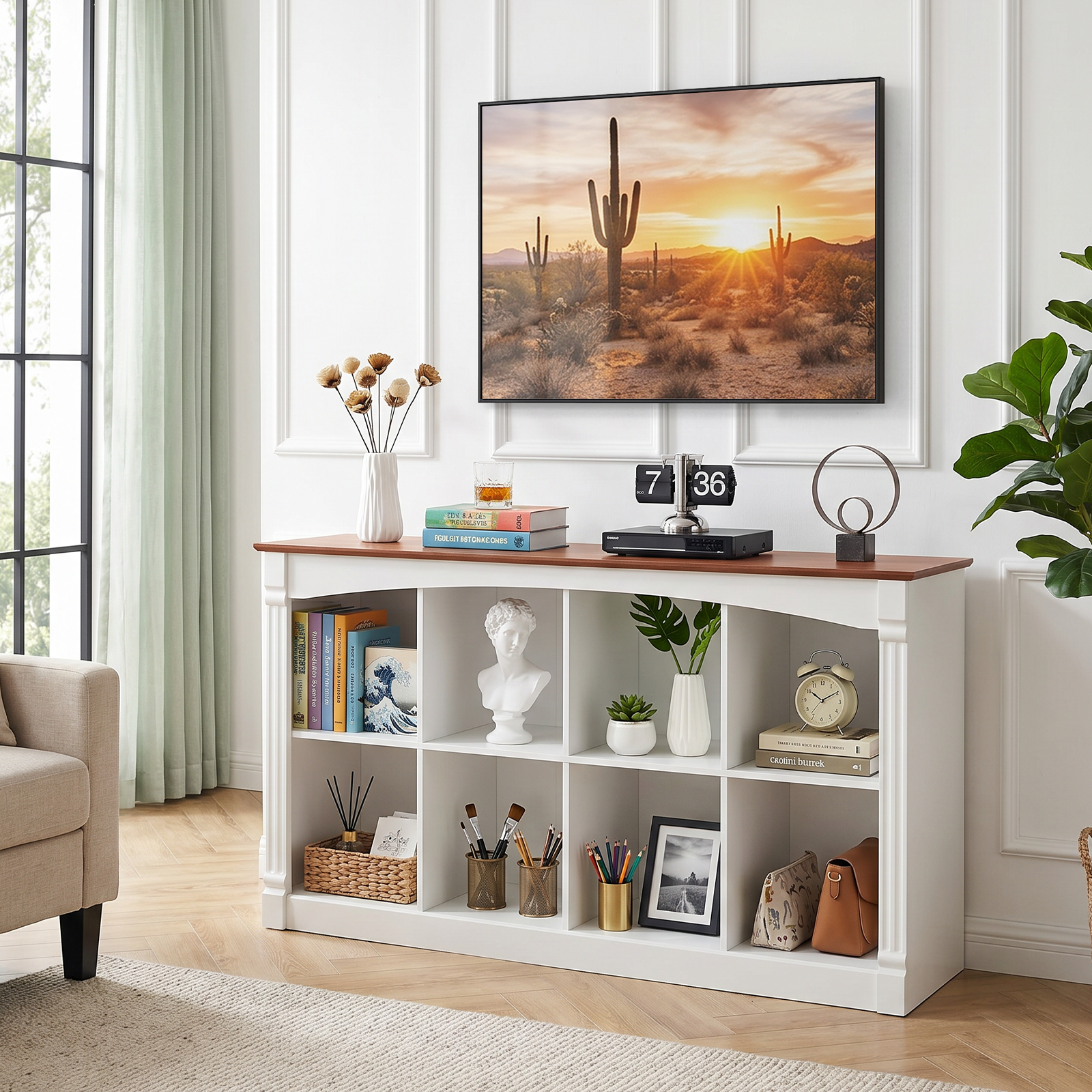 Bookcase, 55.1 in, White